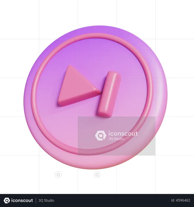 Skip to End Next Music Player Button  3D Illustration