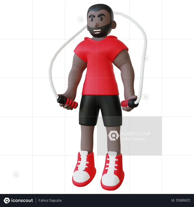 Skipping Rope Man  3D Icon
