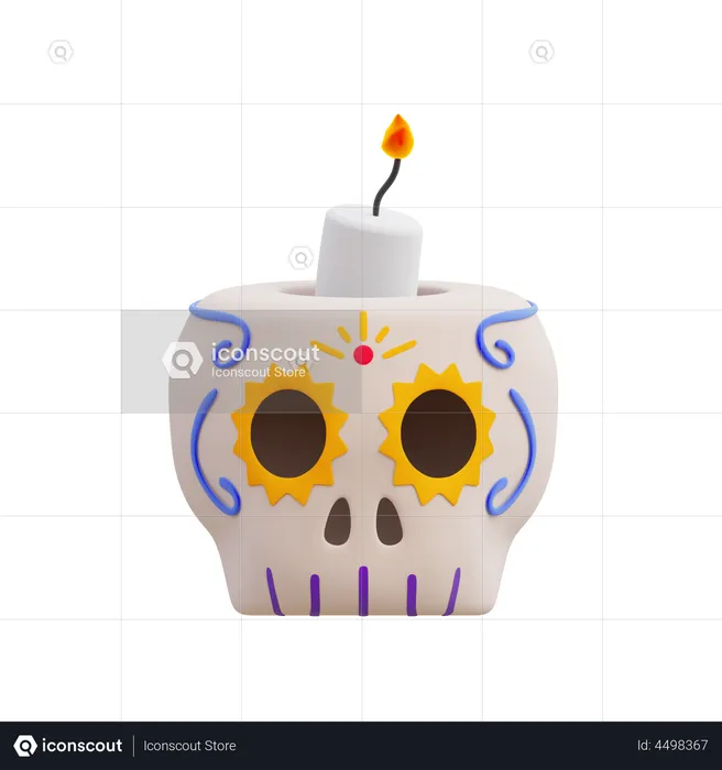 Skull Candle  3D Illustration
