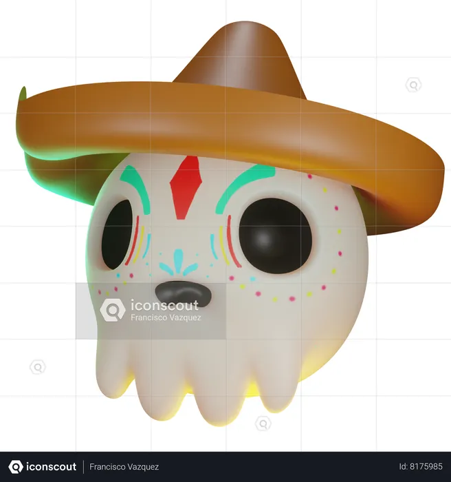 Skull Candy Head  3D Icon