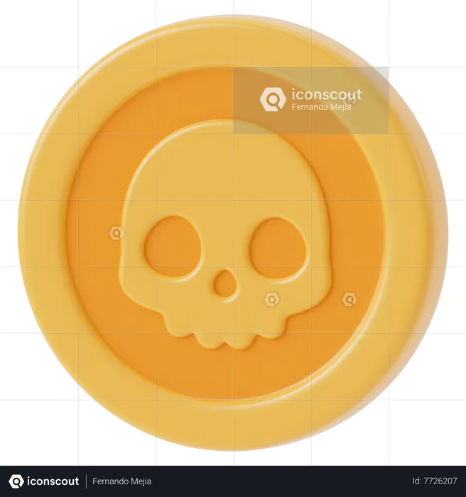 Skull Coin  3D Icon