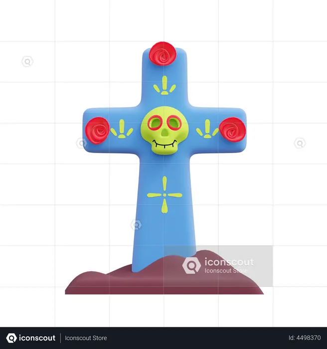 Skull Cross  3D Illustration