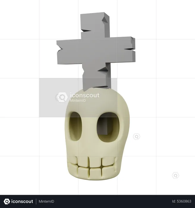 Skull Grave  3D Icon