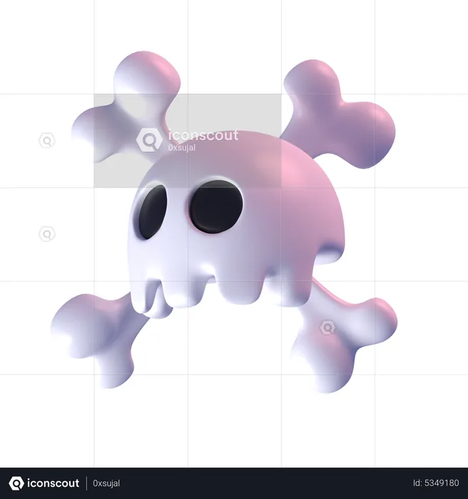 Skull With Bone  3D Icon