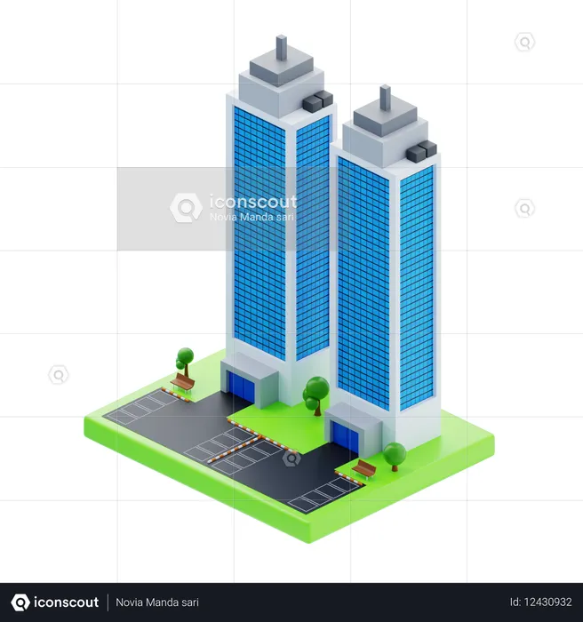 Skyscraper Towers  3D Icon