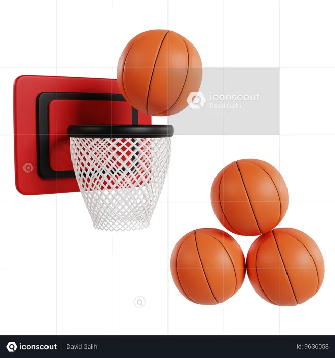 Slam Dunk Erfolg Basketball  3D Icon