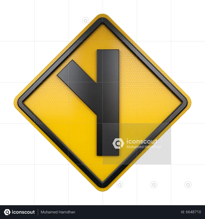 Slanted Sideroad Sign 3D Icon download in PNG, OBJ or Blend format