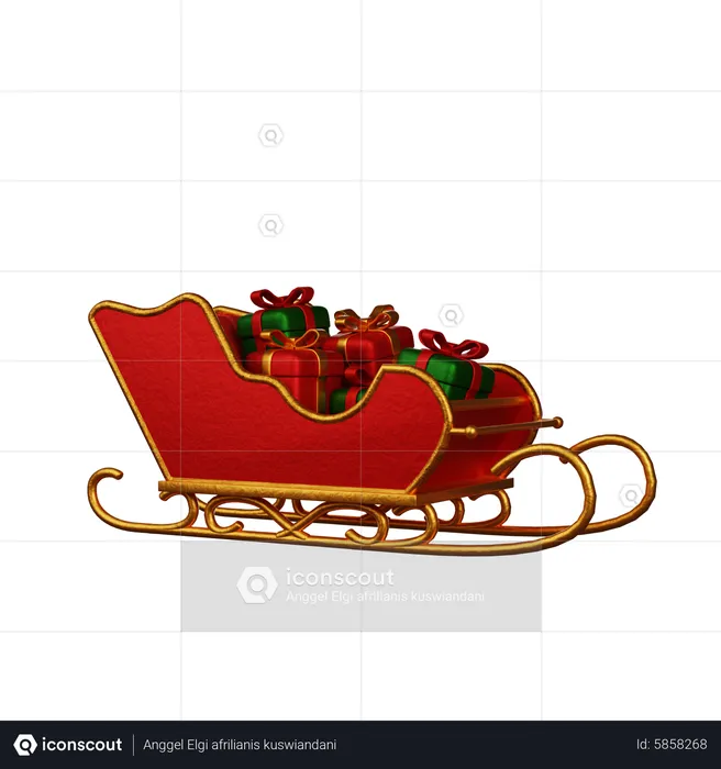 Sledge With Gifts  3D Icon