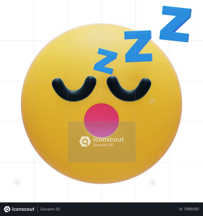 Sleeping Emoji 3D Icon