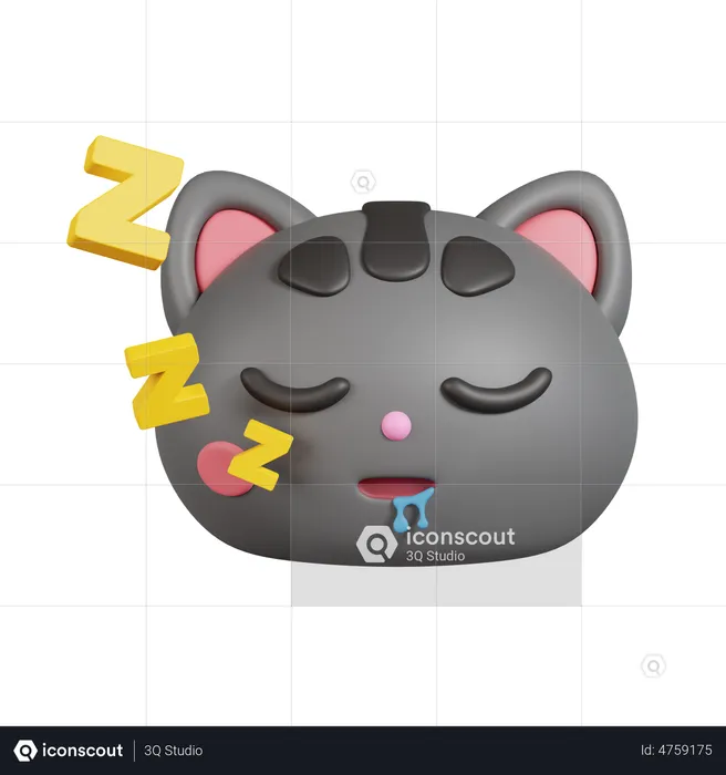Sleeping Cat Emoji Emoji 3D Emoji
