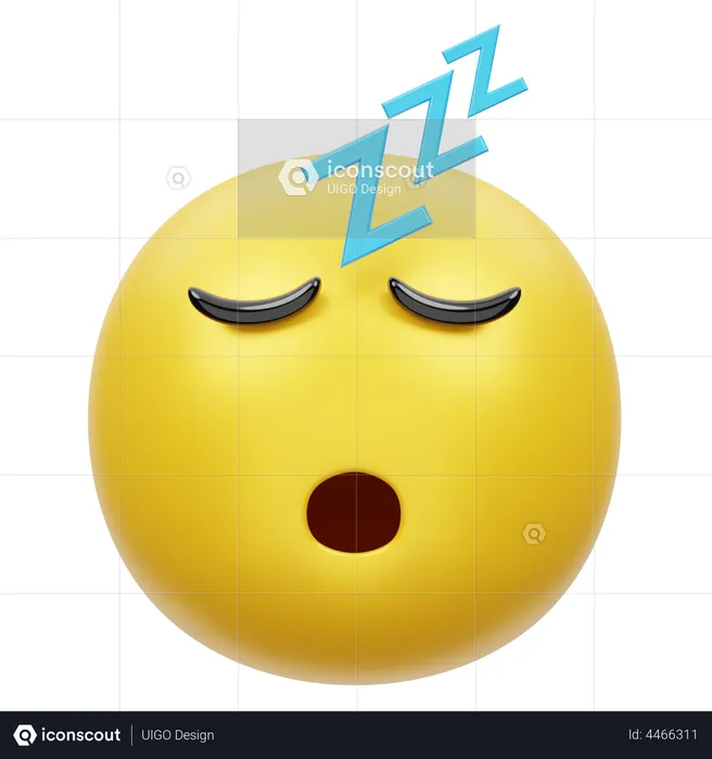 Sleeping Emoji Emoji 3D Illustration