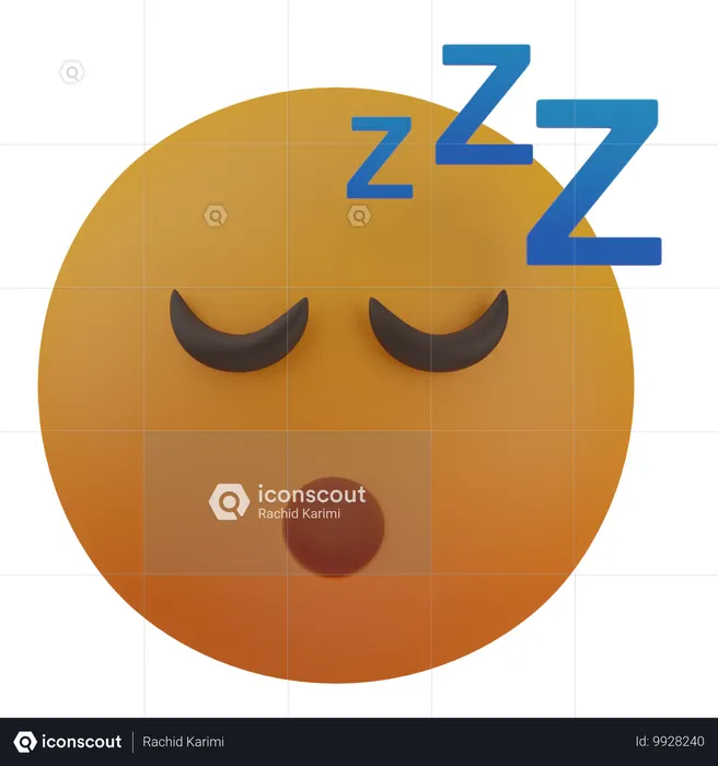잠자는 얼굴 Emoji 3D Icon