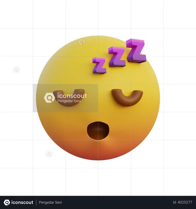 Sleeping face Emoji 3D Emoji