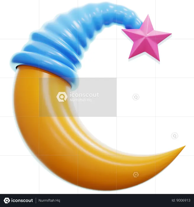 Sleeping Moon  3D Icon