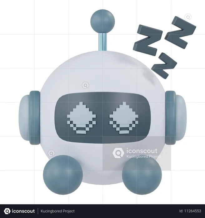 Sleeping Robot  3D Icon