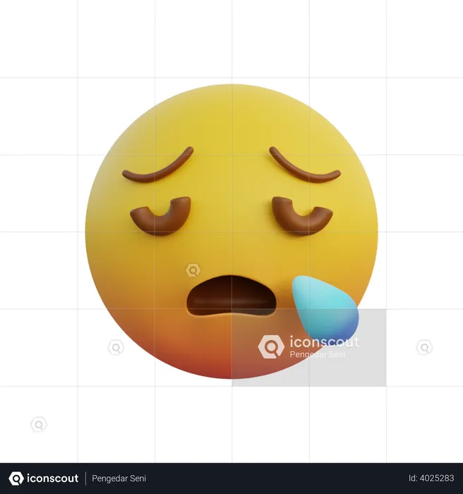 Sleepy face Emoji 3D Emoji