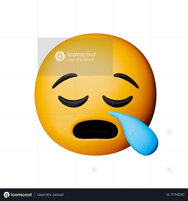 졸린 얼굴 이모티콘 Emoji 3D Icon