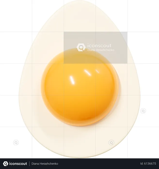 Slice of Boiled Egg  3D Icon