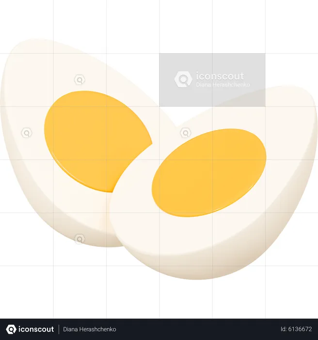 Slice of Boiled Eggs  3D Icon