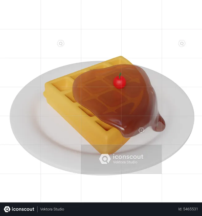 Slice Of Waffle  3D Icon