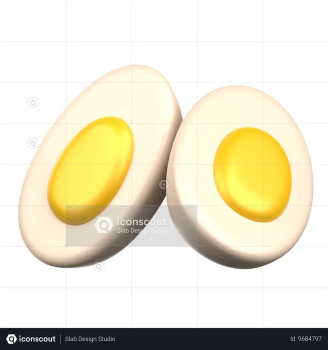 SLICED EGG  3D Icon
