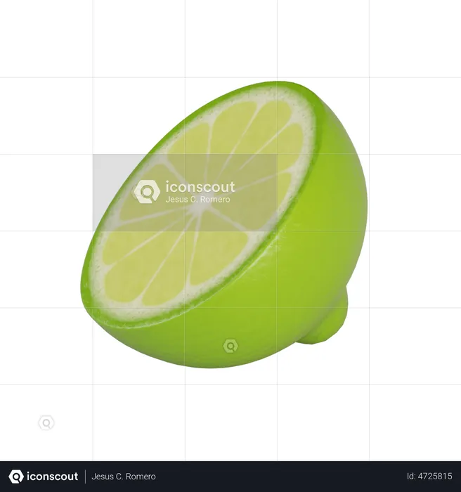 Sliced Lime  3D Illustration