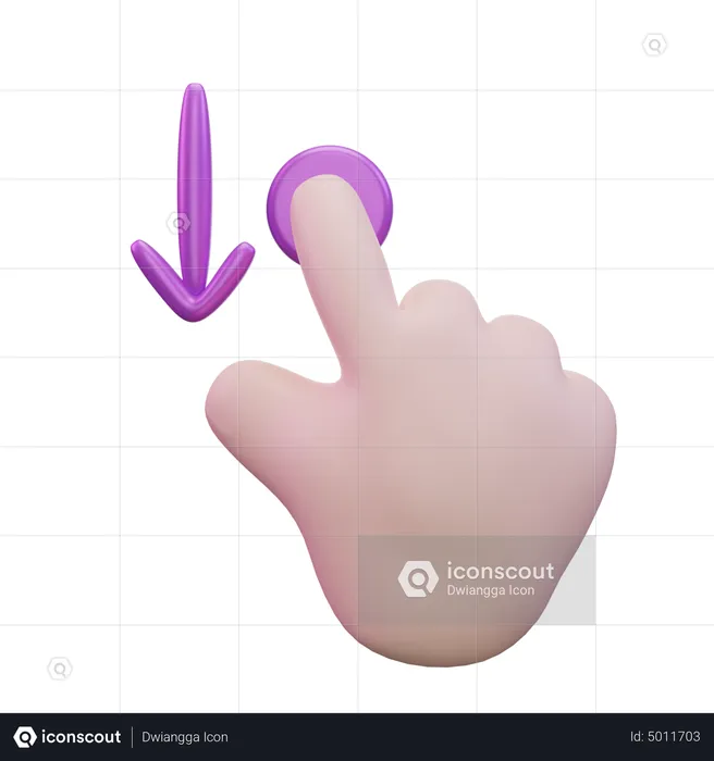 Slide Down Hand Gesture  3D Icon