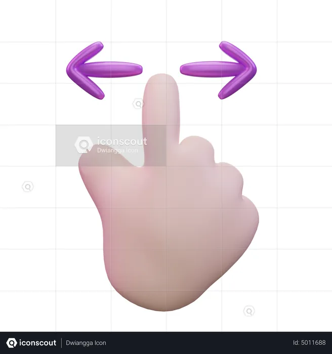 Slide Left Right Hand Gesture  3D Icon