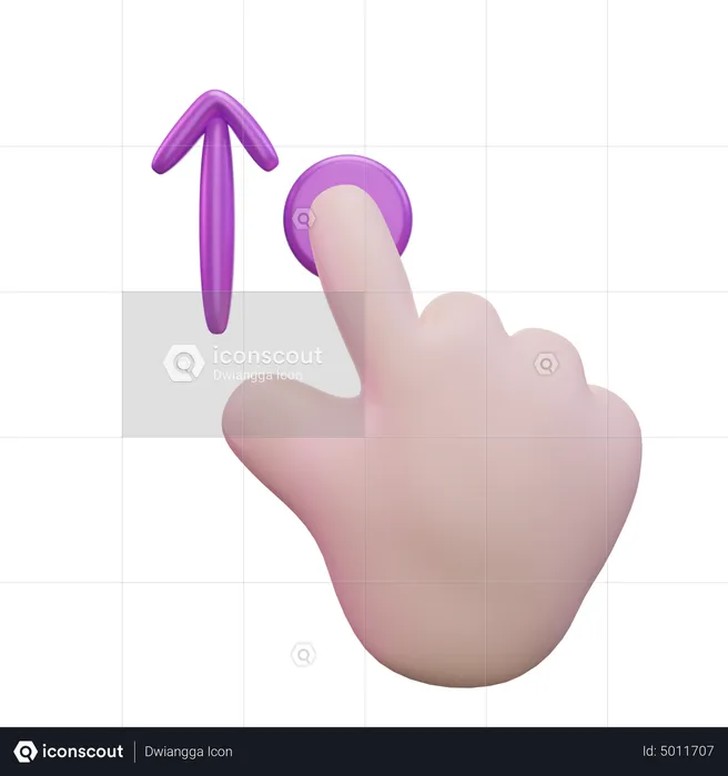 Slide Up Hand Gesture  3D Icon