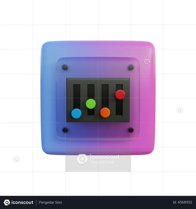 Slider Equalizer  3D Illustration