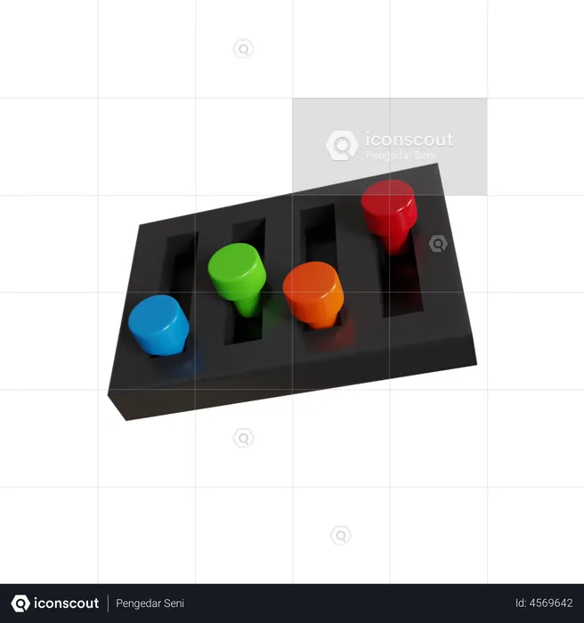 Slider Equalizer  3D Illustration