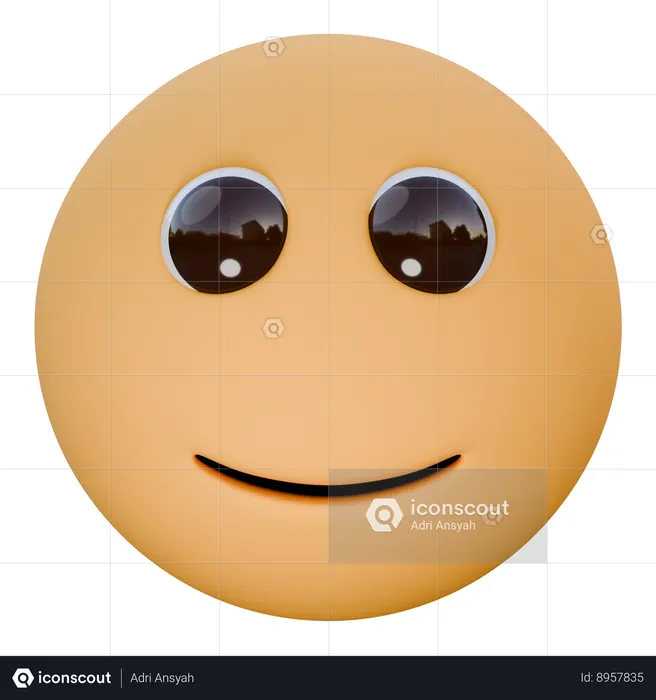 Slightly Smiling Face Emoji 3D Icon