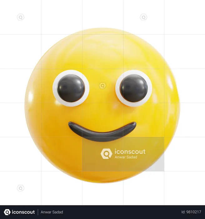 Slightly Smiling Face Emoji 3D Icon