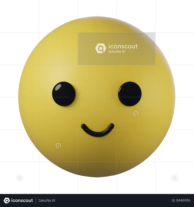 Slightly Smiling Face Emoji Emoji 3D Icon