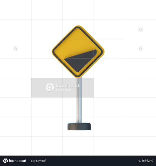 Slope Sign  3D Icon