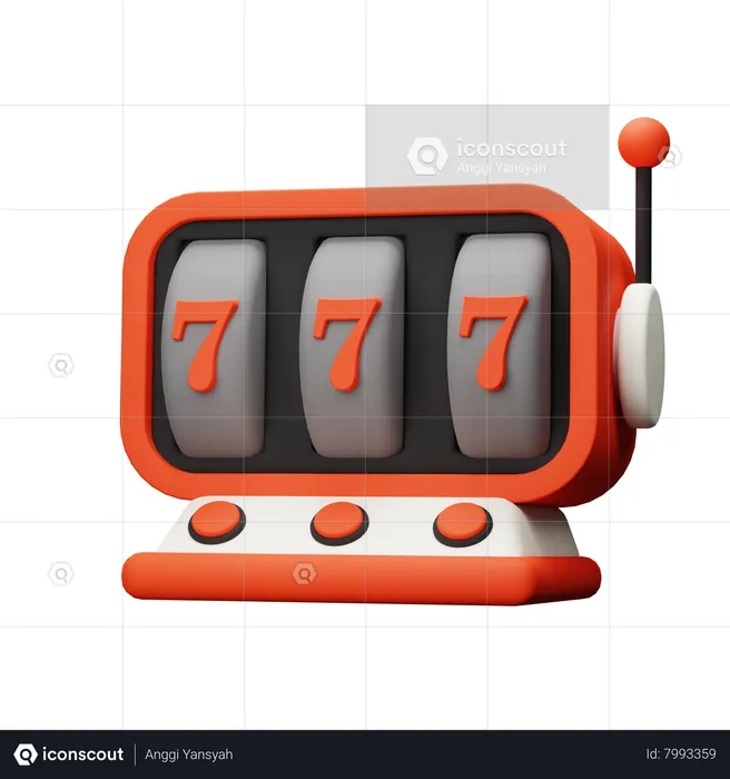 Slot Machine  3D Icon