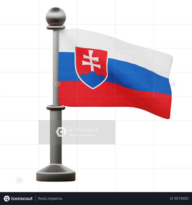 Slovakia Flag Flag 3D Icon