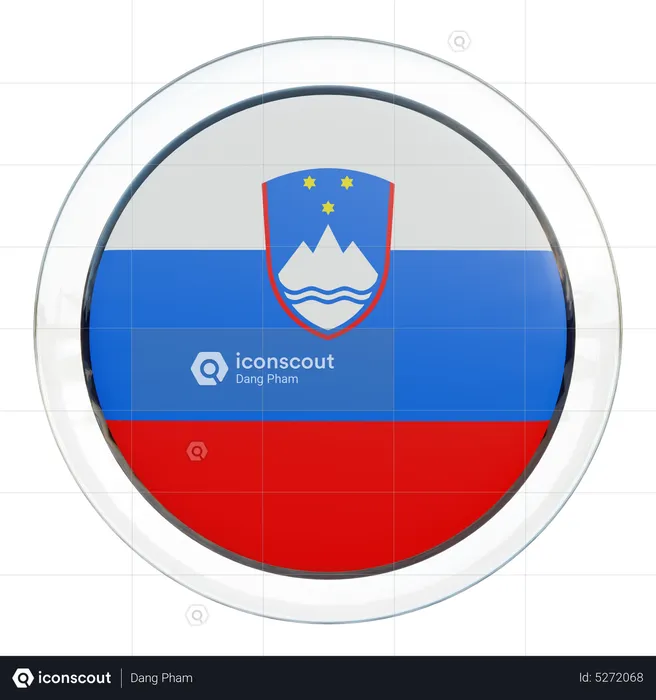 Slovenia Round Flag Flag 3D Icon