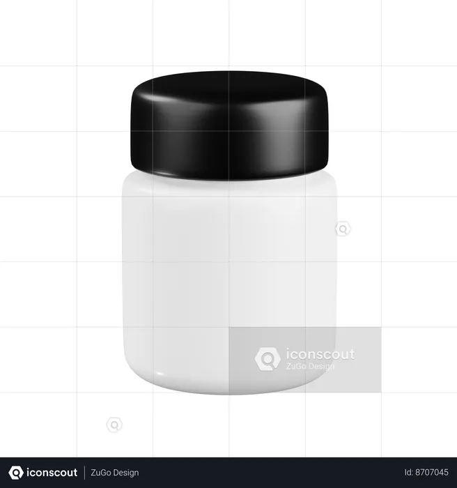 Small Bottle Capsule Packaging  3D Icon