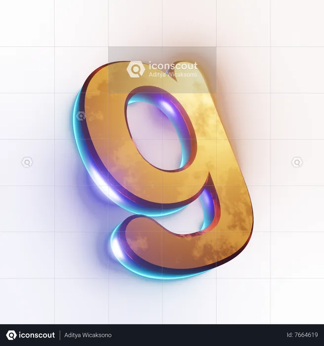 Small letter 'g' text effect  3D Icon