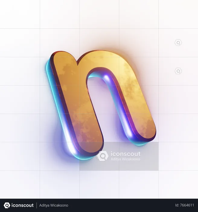 Small letter 'n' text effect  3D Icon