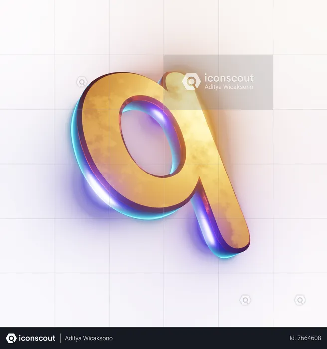 Small letter 'q' text effect  3D Icon