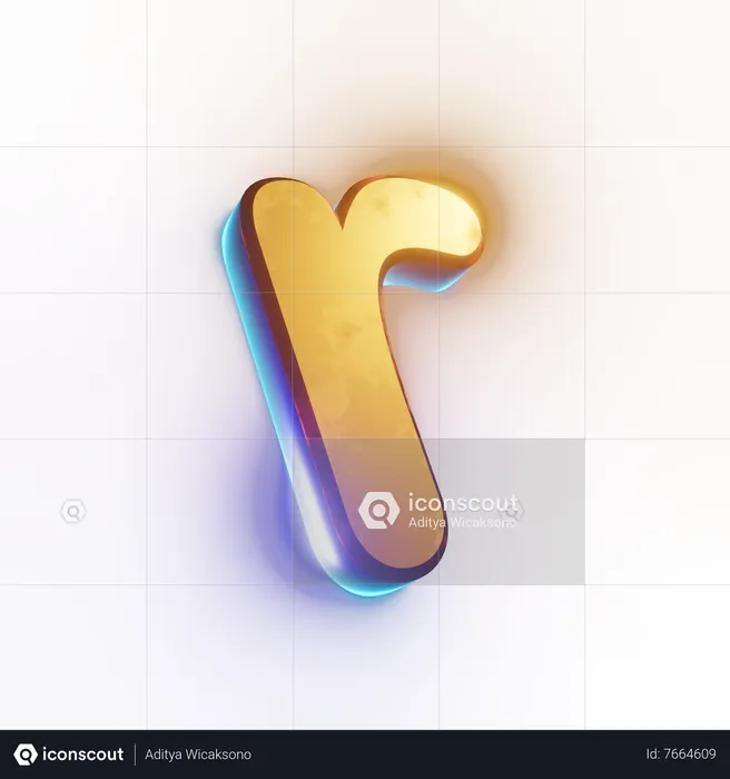 Small letter 'r' text effect  3D Icon