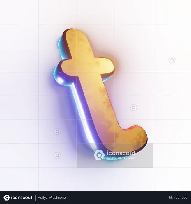 Small letter 't' text effect  3D Icon