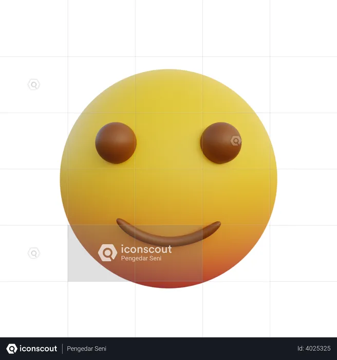 Small smiley expression emoticon Emoji 3D Illustration