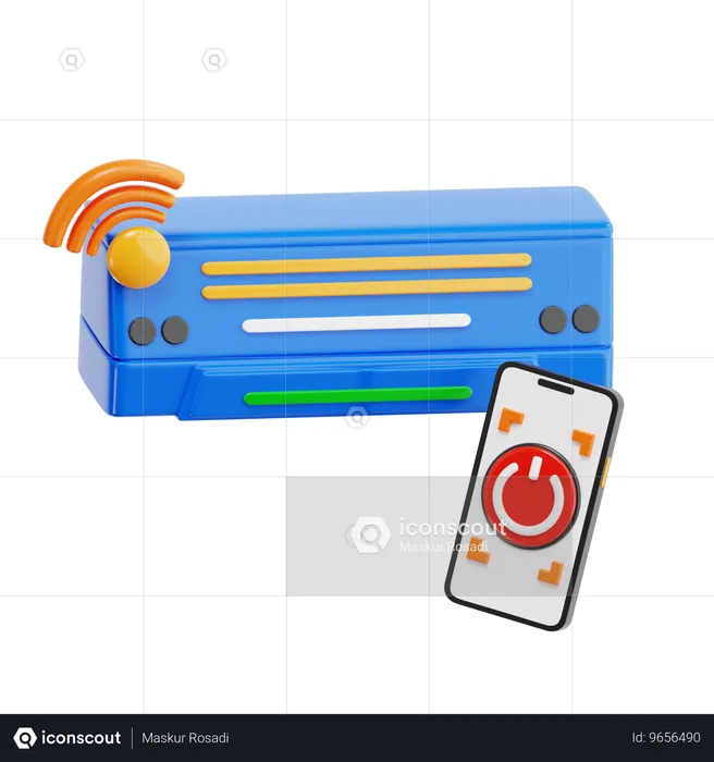 スマートエアコン  3D Icon