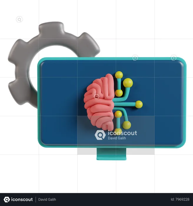 Smart Ai Computer  3D Icon