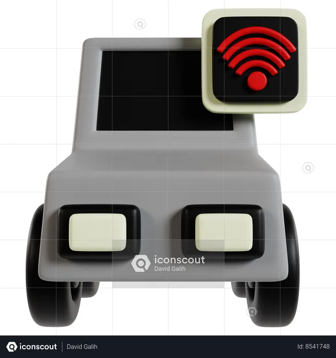 Smart Car Connectivity  3D Icon