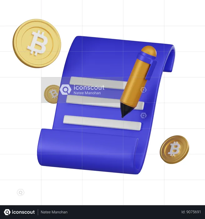 Smart Contract  3D Icon