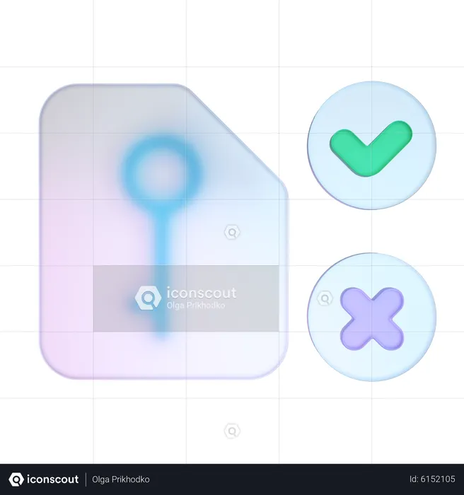 Smart Contract Key  3D Icon